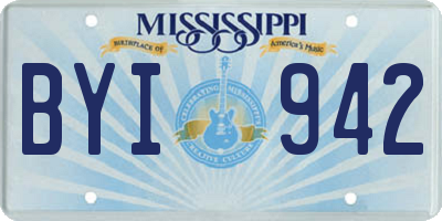 MS license plate BYI942