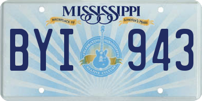 MS license plate BYI943