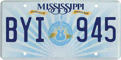 MS license plate BYI945