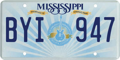 MS license plate BYI947