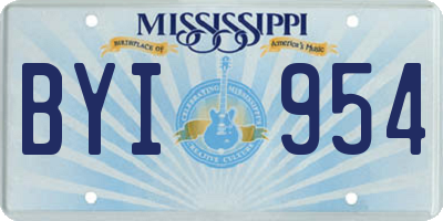 MS license plate BYI954