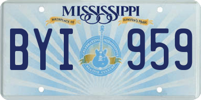 MS license plate BYI959