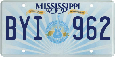 MS license plate BYI962