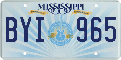 MS license plate BYI965