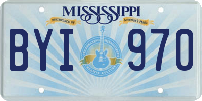 MS license plate BYI970