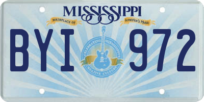 MS license plate BYI972