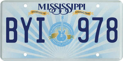 MS license plate BYI978