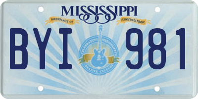 MS license plate BYI981