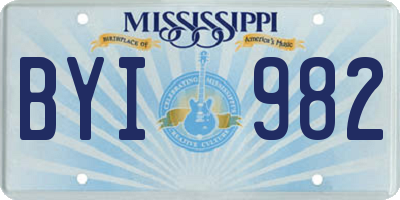 MS license plate BYI982