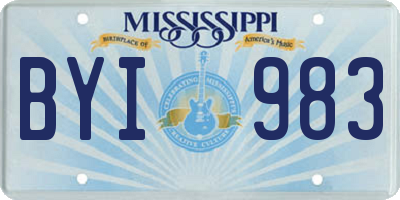 MS license plate BYI983
