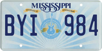 MS license plate BYI984
