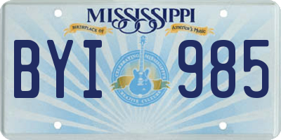 MS license plate BYI985