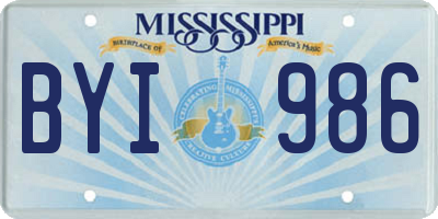 MS license plate BYI986