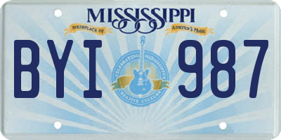 MS license plate BYI987