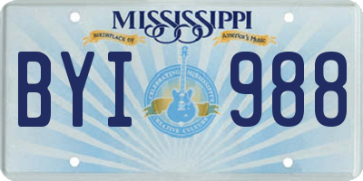 MS license plate BYI988