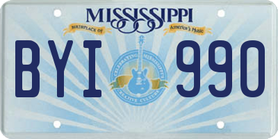 MS license plate BYI990