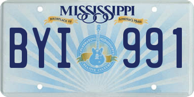 MS license plate BYI991