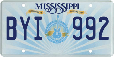 MS license plate BYI992