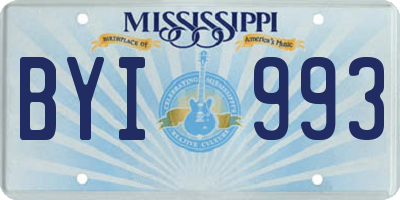 MS license plate BYI993