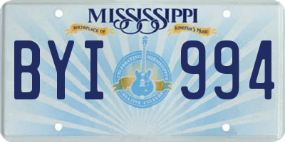 MS license plate BYI994