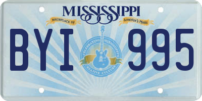 MS license plate BYI995