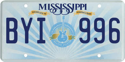 MS license plate BYI996