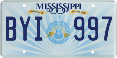 MS license plate BYI997