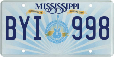 MS license plate BYI998