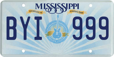 MS license plate BYI999