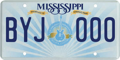 MS license plate BYJ000