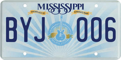 MS license plate BYJ006