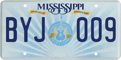 MS license plate BYJ009