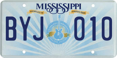 MS license plate BYJ010
