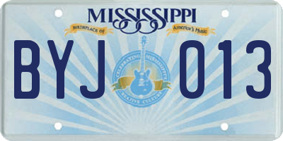 MS license plate BYJ013