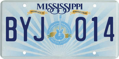 MS license plate BYJ014