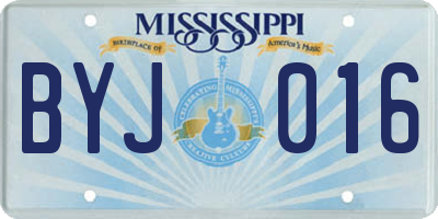 MS license plate BYJ016