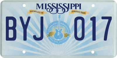 MS license plate BYJ017