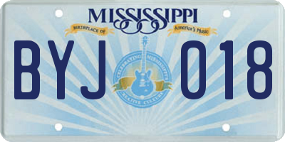 MS license plate BYJ018