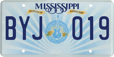 MS license plate BYJ019