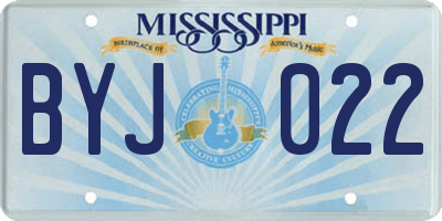 MS license plate BYJ022