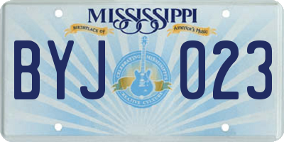 MS license plate BYJ023
