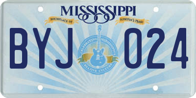 MS license plate BYJ024