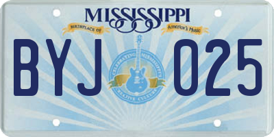 MS license plate BYJ025