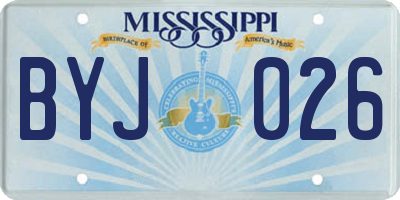 MS license plate BYJ026