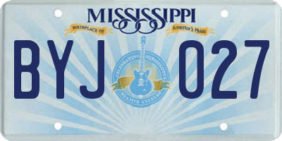 MS license plate BYJ027