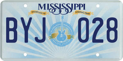 MS license plate BYJ028