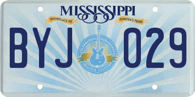 MS license plate BYJ029