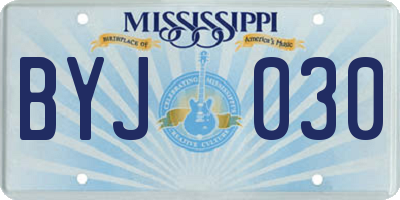 MS license plate BYJ030