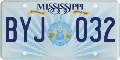 MS license plate BYJ032