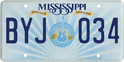 MS license plate BYJ034